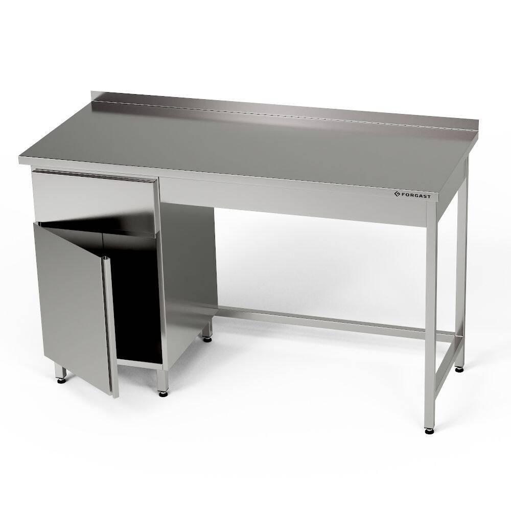 Table de travail inox avec placard et tiroir 140x70x85 cm | FORGAST