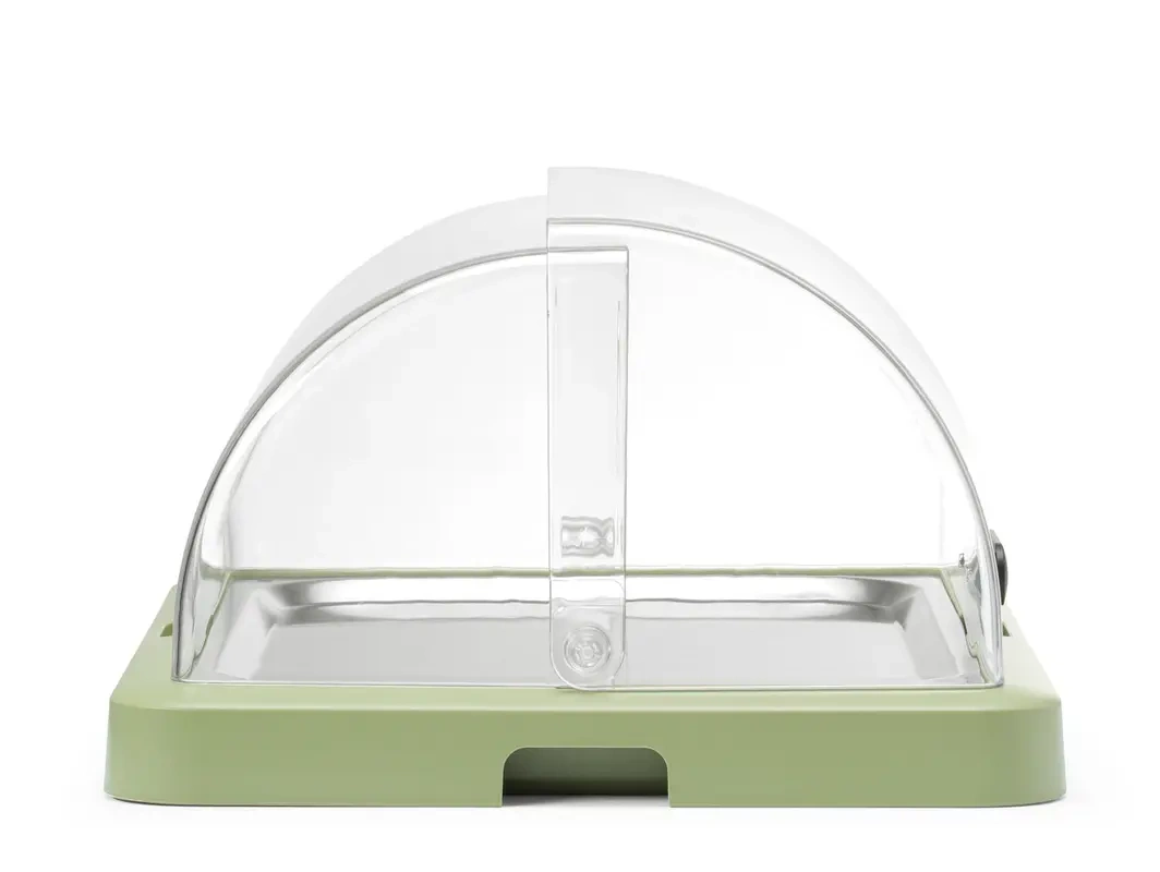Vitrine réfrigérée simple roll-top Duo UNIQ conçue par Robert Bronwasser, verte, 46x35x22 cm | HENDI 871966