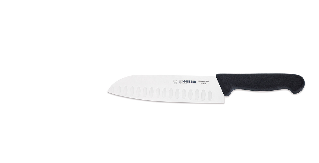 Couteau de chef Santoku - 18 cm, noir | GIESSER MESSER 8269 wwlk 18