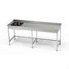 Table en acier inoxydable avec évier 1 bac 280x70x85 cm | FORGAST