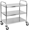 Chariot de service en acier inoxydable à 3 étagères, pliable | YATO YG-09091