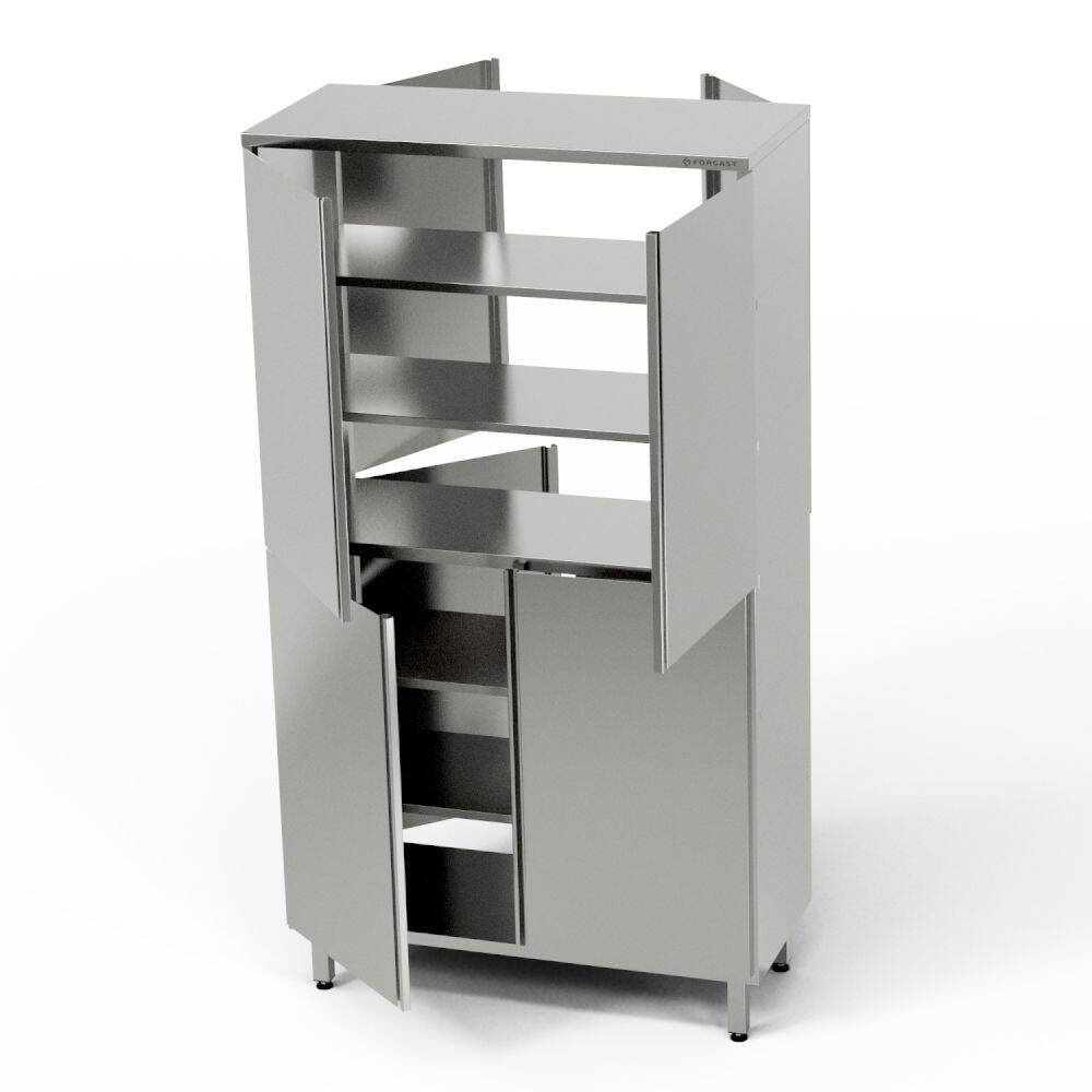 Armoire traversante en acier inoxydable à deux compartiments 110x70x180 cm | FORGAST