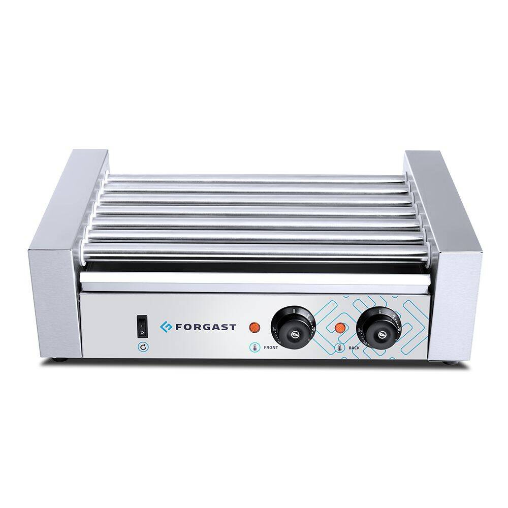 Gril à rouleaux pour hot-dogs sans vitre, 7 rouleaux, 1,4 kW, 230 V | FORGAST FG09602