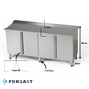 Table de travail en acier inoxydable avec 2 armoires 210x70x85 cm | FORGAST