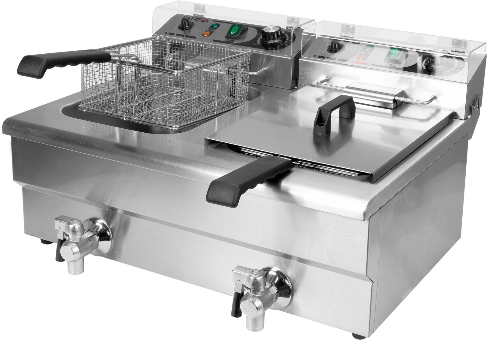 Friteuse électrique à 2 cuves avec robinets de vidange 2x12 L | YATO YG-04634