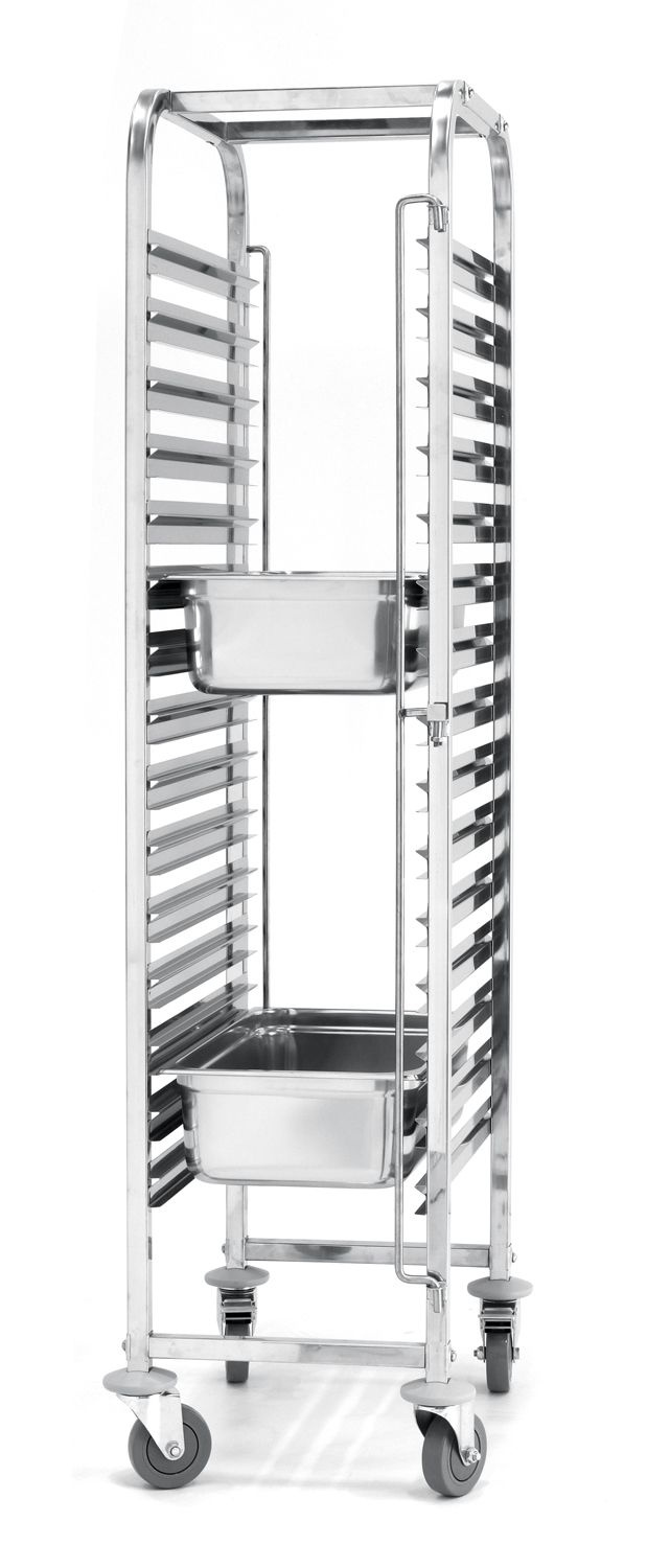 Chariot pliable en acier inoxydable pour plateaux et bacs GN | HENDI 810613