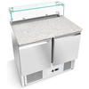 Table réfrigérée 2-portes pour pizza avec superstructure vitrée 257 L | FORGAST FG07222