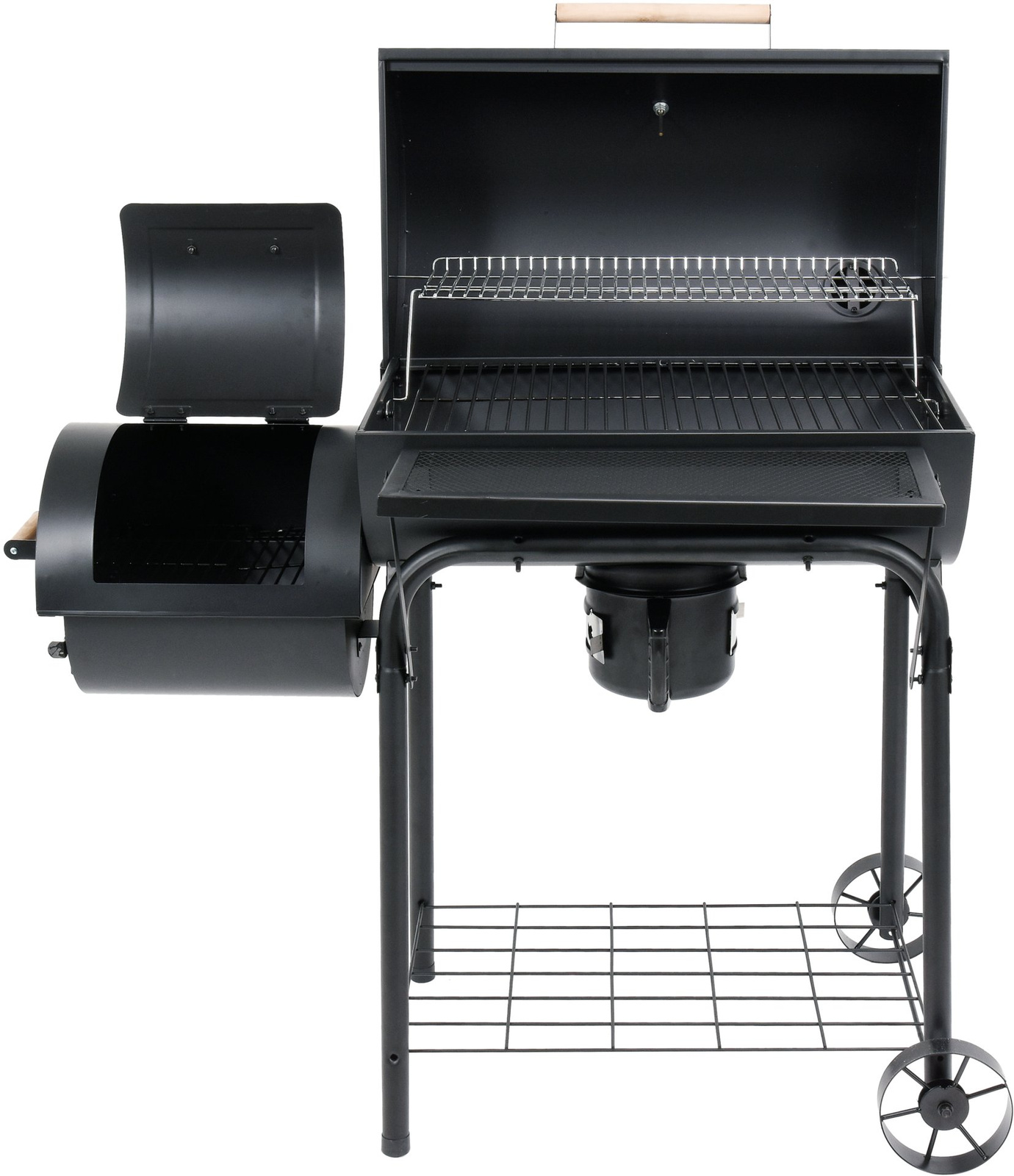 Gril au charbon XXL avec fumoir, grille 64x37 cm | LUND 99587