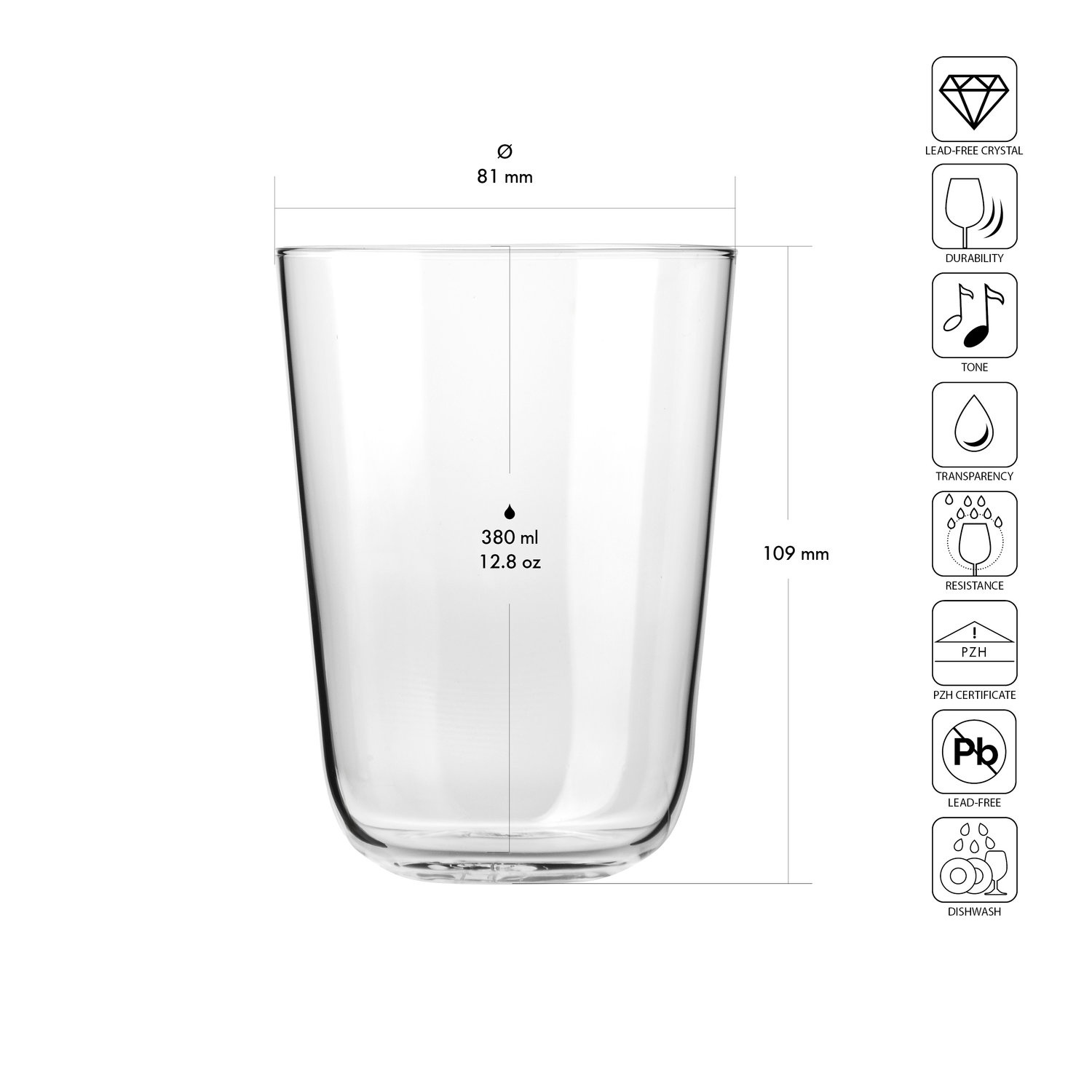 Verres XNO HIGHBALL 380, 380 ml, lot de 6 pièces | KROSNO GLASS F688486038002010