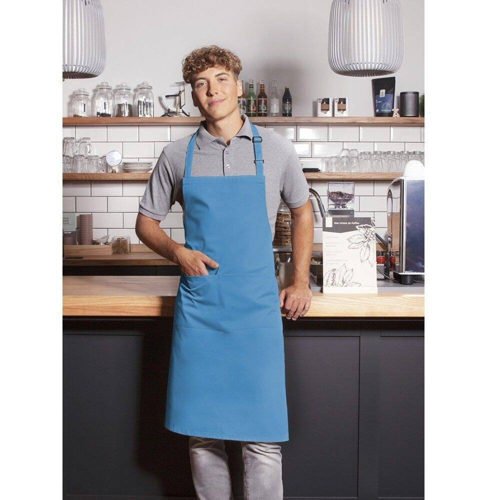 Tablier de cuisine Basic 75 x 90 cm avec poche et boucle turquoise | KARLOWSKY BLS 5-43-Stck