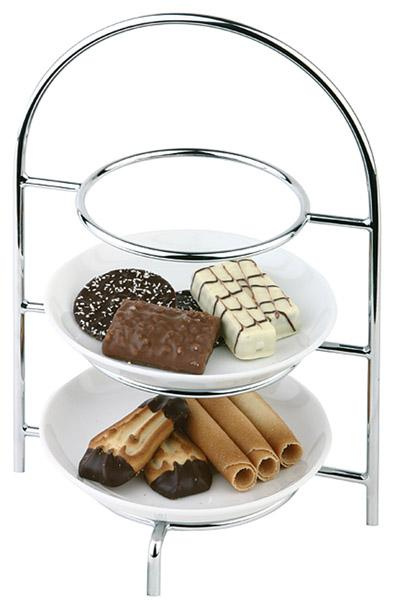 Présentoir de service pour 3 assiettes, acier inoxydable, 18,5x15,5x26 cm | APS 33215