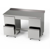 Table de travail en acier inoxydable avec 2 blocs de 2 tiroirs 250x60x85 cm | FORGAST