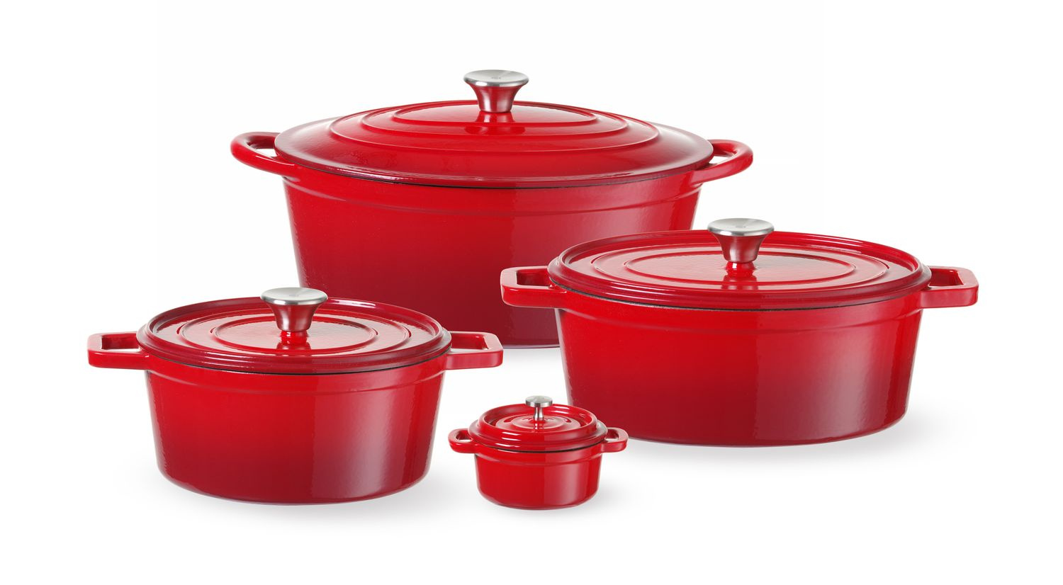 Cocotte en fonte avec couvercle rouge - cont. 0,2 l HENDI 626856
