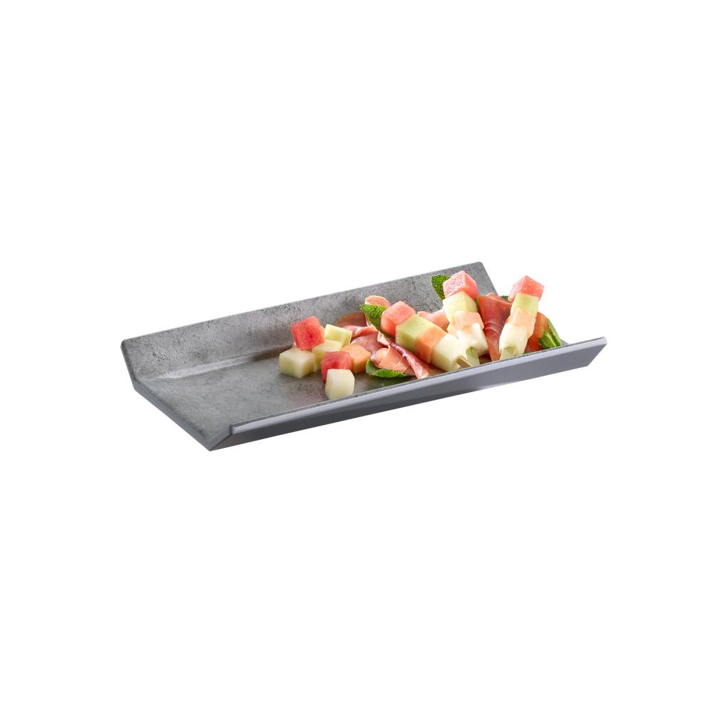 Plateau CONCRA GN 1/3, en mélamine, gris, 32,5x17,6x3,5 cm | APS 84402
