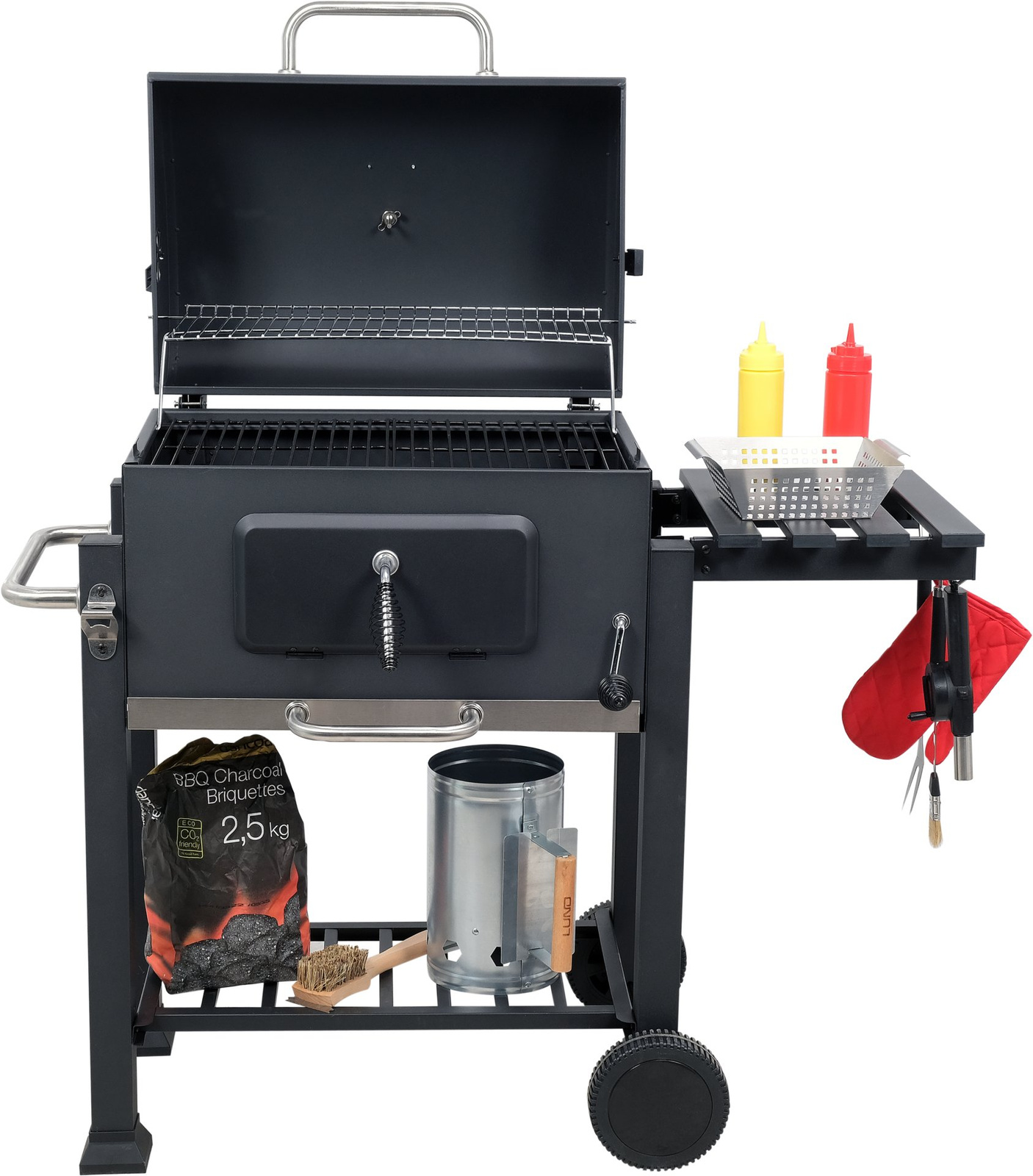 Gril à charbon avec couvercle, grille 71 x 34,5 cm | LUND 99910