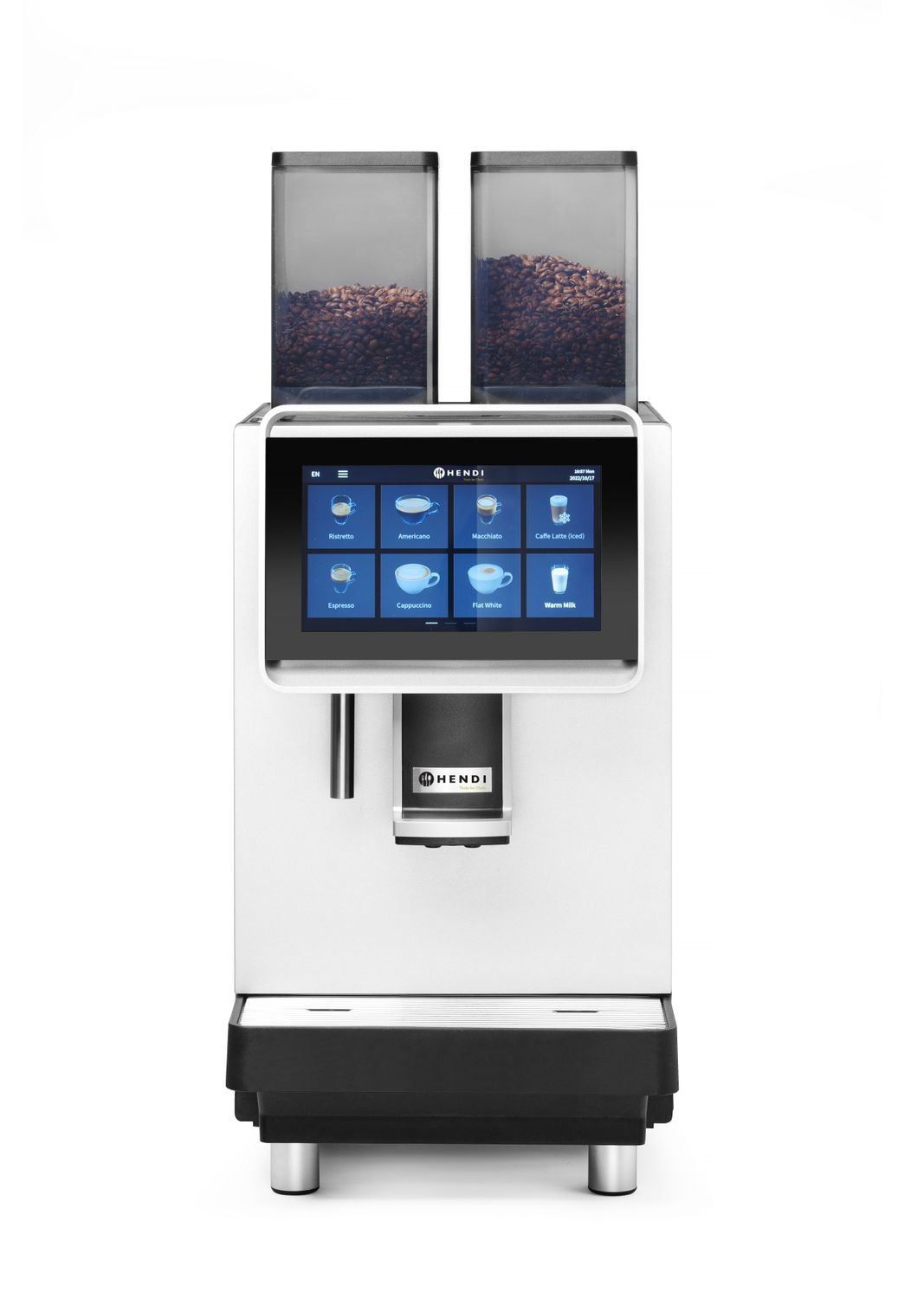 Machine à café automatique Coffeematic, 2x1200 g grains, 4 l eau, écran 10" | HENDI 209073