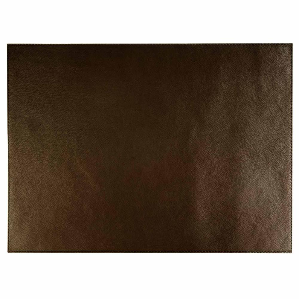 Set de 6 sets de table VELLURA, simili cuir, couleur marron, 45x32,5x0,1 cm | APS 60045