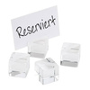 Présentoir pour cartes WÜRFEL, lot de 4 présentoirs, 20 cartes de description, 3x3x3 cm | APS 78