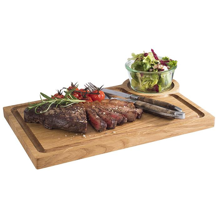 Planche de service en bois de chêne, marron, 37x25x2 cm | APS 808