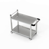 Chariot de service en acier inoxydable à 2 étagères 120x70x85 cm | FORGAST