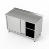 Table de travail en acier inoxydable avec placard 160x60x85 cm | FORGAST