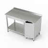 Table de travail en acier inoxydable avec placard et étagère inférieure 110x70x85 cm | FORGAST