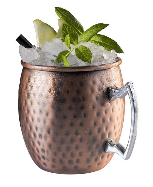 Tasse pour MOSCOW MULE, lot de 2 pièces, cuivre antique martelé, diamètre 9 cm, 500 ml | APS 93367