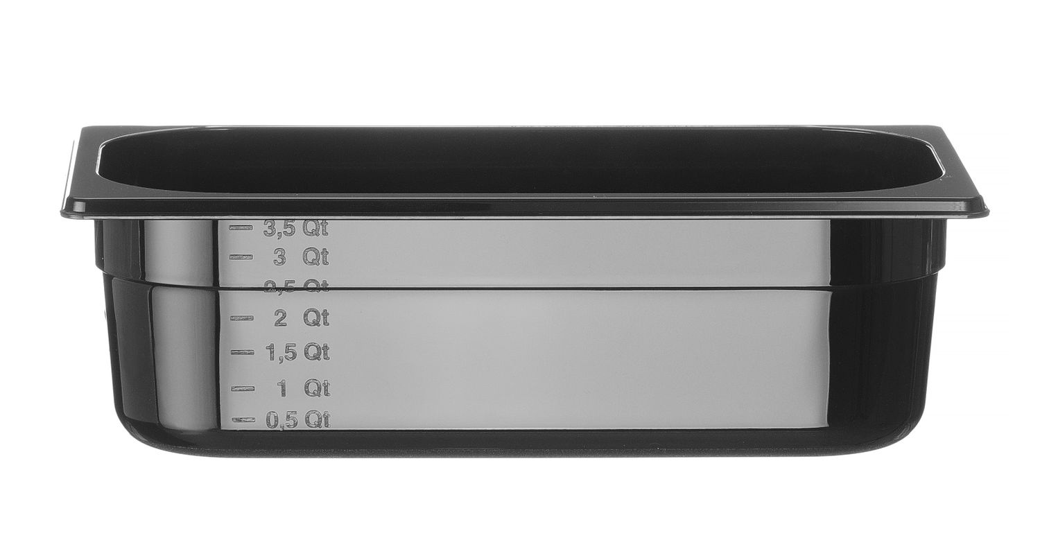 Récipient GN 1/3 prof. 10 cm en polycarbonate noir | HENDI 862520