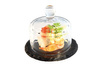 Assiette en ardoise naturelle avec couvercle en verre, MORRA, diamètre 10,5 cm | APS 984