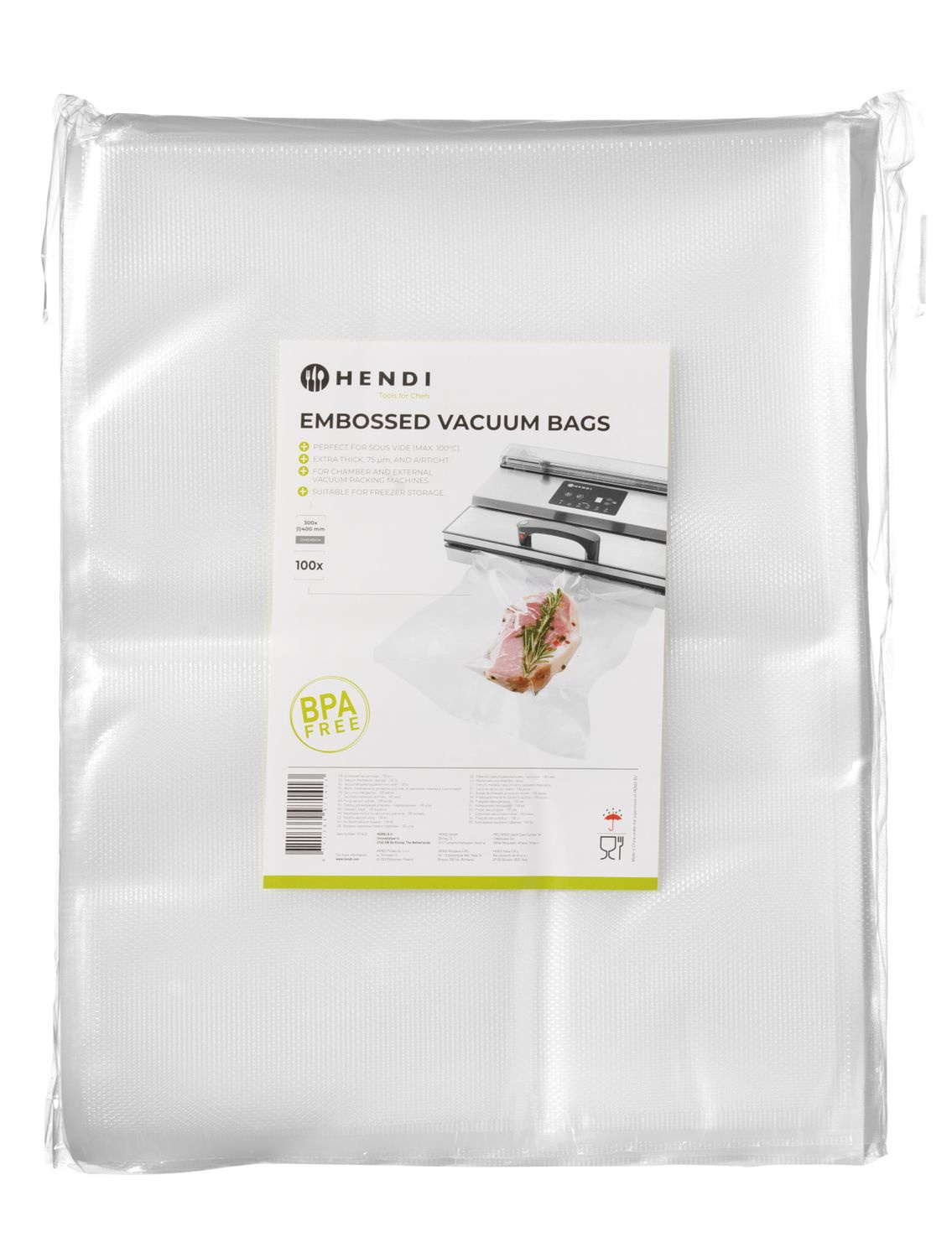 Sachets moletés pour machines d’emballage à barre de soudure | HENDI 971413