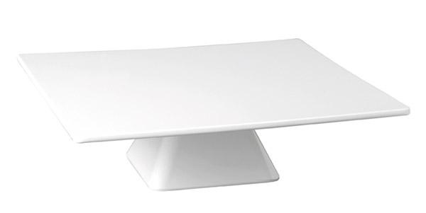 Plateau carré pour gâteaux et tartes CASUAL, blanc, en mélamine, 31x31x8 cm | APS 83892