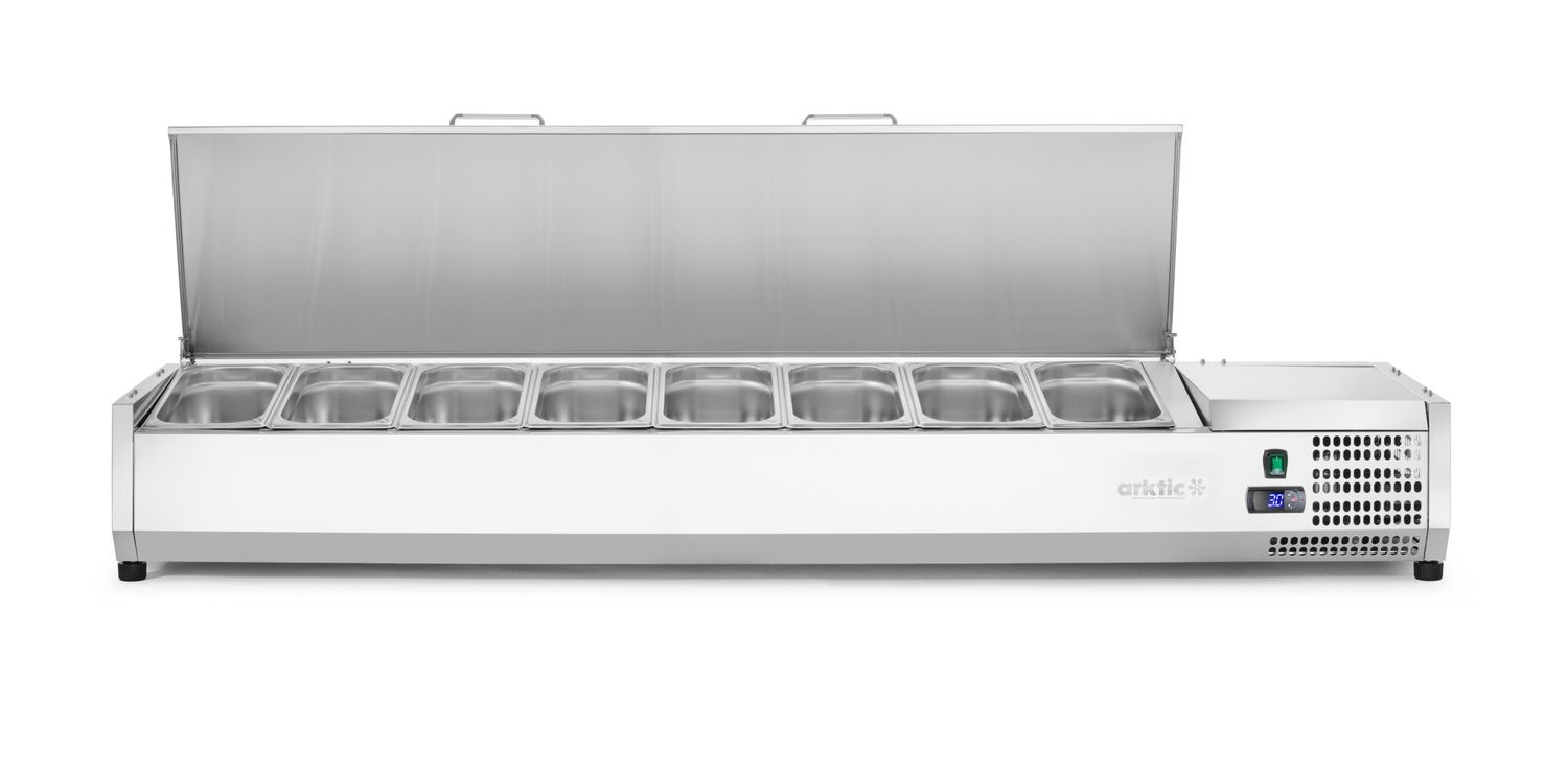 Vitrine réfrigérée avec couvercle, 8 x GN 1/3, profondeur 15 cm, 0-8°C | ARKTIC 233986