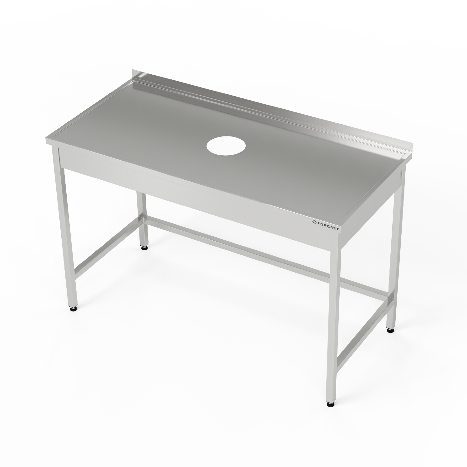 Table inox avec ouverture pour déchets 80x70x85 cm | FORGAST