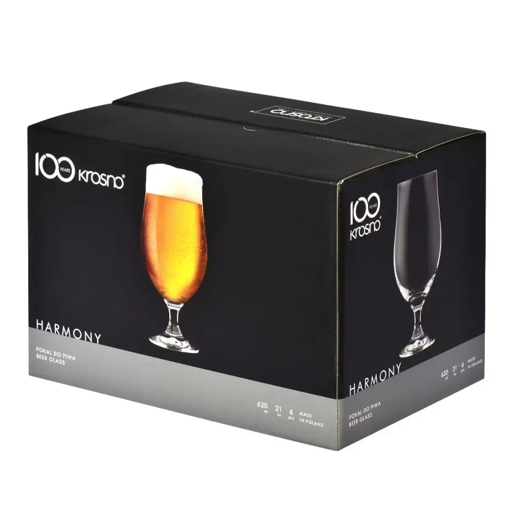 Verres à bière type lager, Harmony 620 ml, ensemble de 6 pièces | KROSNO GLASS F750594050028730