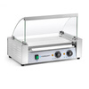Gril à hot-dogs à rouleaux avec protection en verre, 7 rouleaux, 1,05 kW, 230 V | FORGAST FG09600