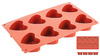 Moule pour biscuits en forme de cœur, en silicone, 8 cavités 30 x 17,5 cm | CONTACTO 6648/060