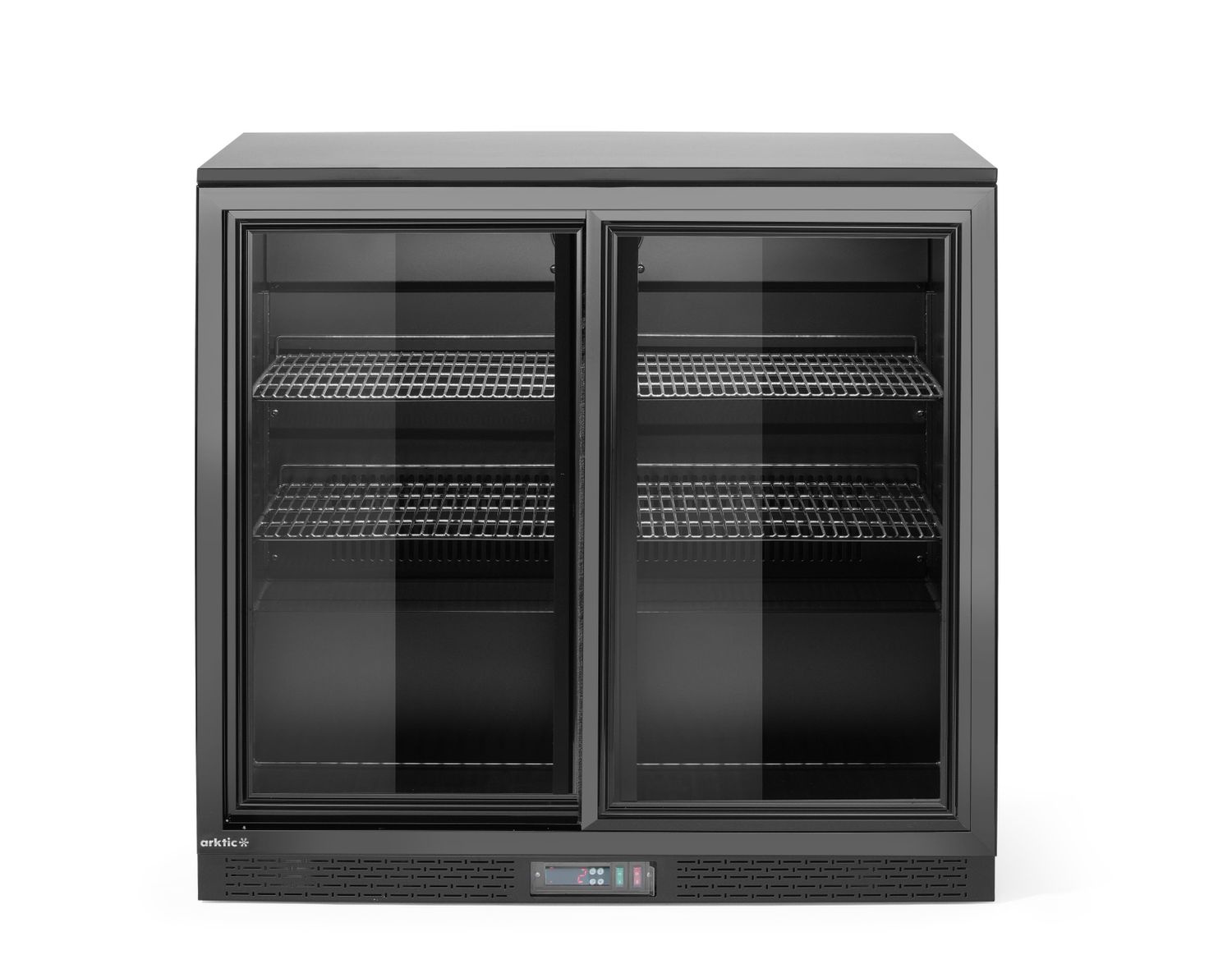 Réfrigérateur de bar pour boissons 2-portes, portes coulissantes, noir, 158 l, acier laqué | ARKTIC 236888
