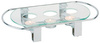 Chauffe-plat de table à bougies chauffe-plat, métal chromé, verre | APS 35065