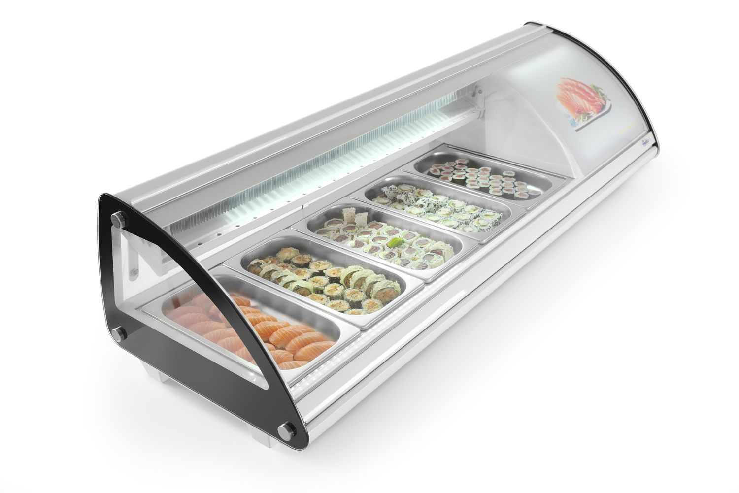 Vitrine réfrigérée pour sushi, 63 l, LED, 3-7°C, 130,7x45x33 cm | HENDI 233757