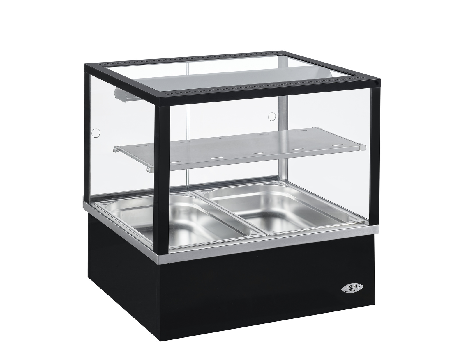 Vitrine chauffante avec bain-marie, 2 GN 1/1, noire | ROLLER GRILL BMV 20 N