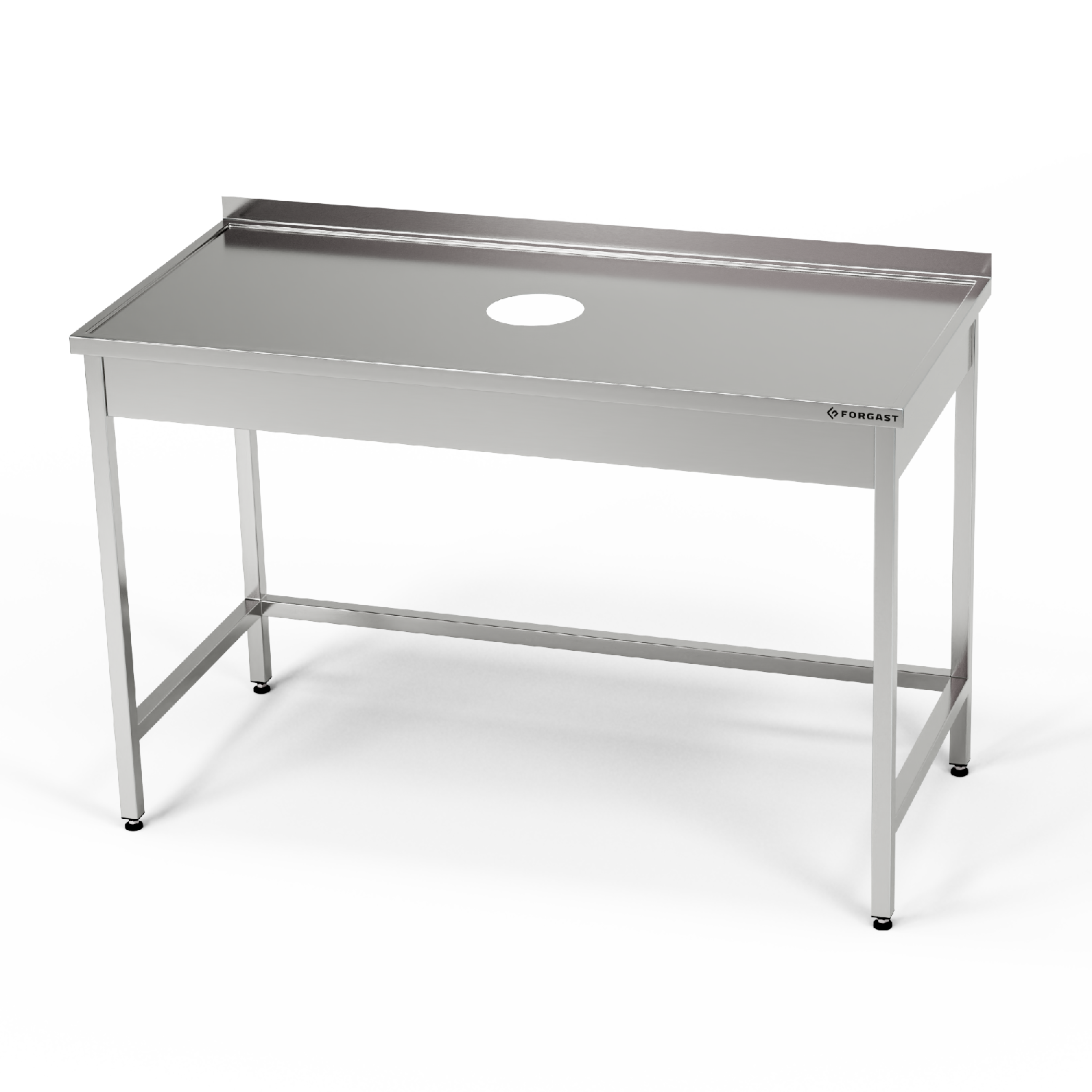 Table inox avec ouverture pour déchets 160x70x85 cm | FORGAST