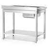 Table en acier inoxydable avec évier 1 bac gauche avec étagère 120x60x85 à visser | FORGAST FG15337