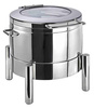 Chauffe-plat de table PREMIUM, rond, avec couvercle à fenêtre en verre, 10 l | APS 12354