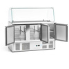 Table réfrigérée à salades 3-portes 400 l, avec vitrine en verre | FORGAST FG07104