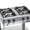 Cuisinière professionnelle à gaz 4 feux avec étagère inférieure, 23 kW | FORGAST FG09453