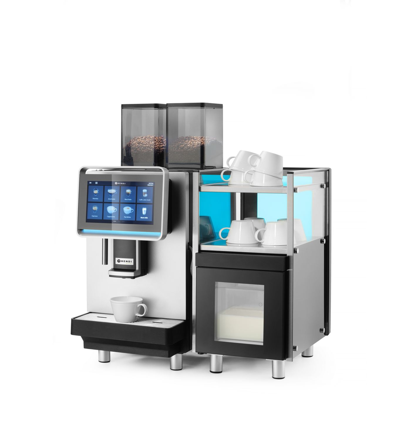 Machine à café automatique Coffeematic, 2x1200 g grains, 4 l eau, écran 10" | HENDI 209073