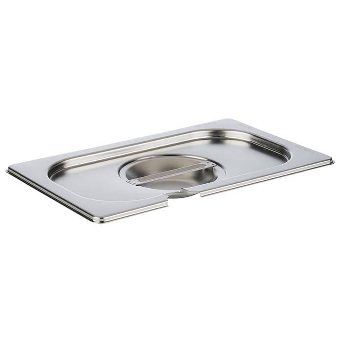 Couvercle en acier pour GN 1/4 avec découpe pour cuillère | APS 81492
