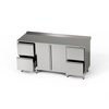 Table de travail en acier inoxydable avec placard et 2 blocs de 2 tiroirs 190x60x85 cm | FORGAST