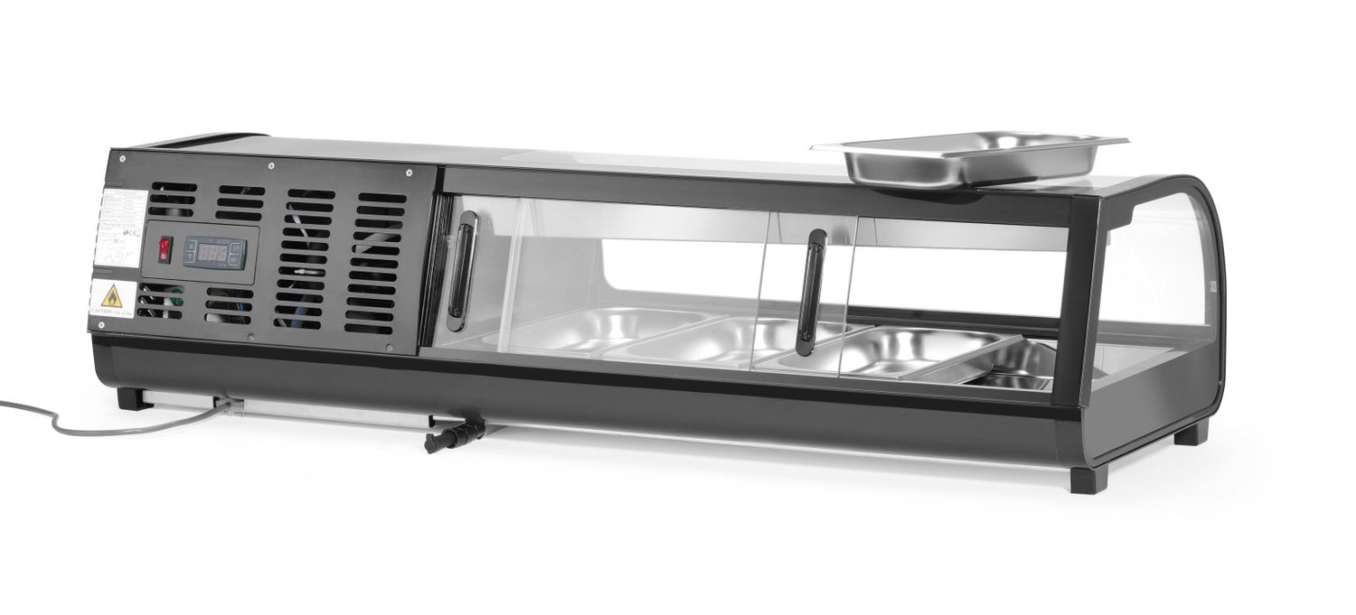 Vitrine réfrigérée pour sushi 4 GN 1/3, 0-12°C, 0,19 kW, 11,7x42,6x29,6 cm | ARKTIC 274071