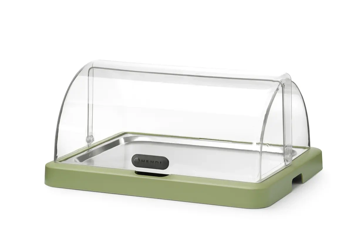 Vitrine réfrigérée simple roll-top Duo UNIQ conçue par Robert Bronwasser, verte, 46x35x22 cm | HENDI 871966